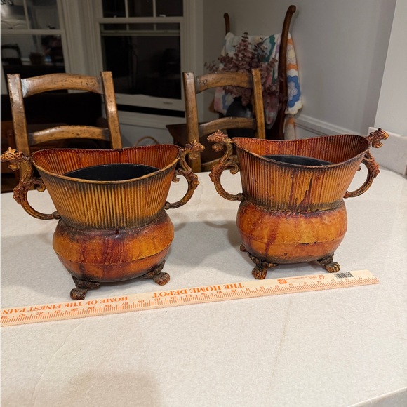 Vintage Orange and Brown Vases - Picture 8 of 8